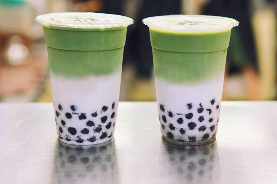 Matcha sữa tươi trân châu đường đen